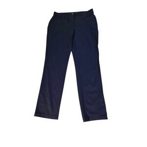 Chico's Women's Sz 1.5 US M/10 Navy Blue Straight Pockets Business Casual Pants